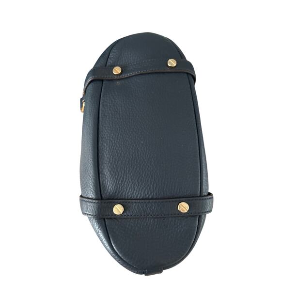 Michael Kors Hamilton Satchel Navy Pebbled Leather Gold Hardware Medium Tote - Picture 6 of 10